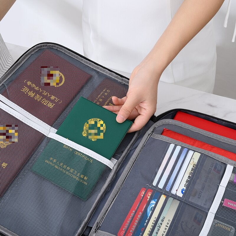 Document Storage Document Bag Folding Waterproof File Bag Multi-Functional Glass Fiber Fireproof File Box Folder - Image 3