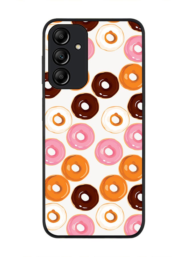 Stylizedd Rugged Black edge case for Samsung Galaxy A15 / A15 5G, Slim fit Soft Case Flexible Rubber Edges Anti Drop TPU Gel Thin Cover- Donut Drops - Image 1
