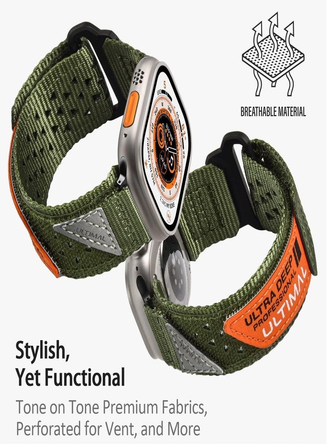 ULTIMAL Compatible witch Apple Watch Ultra 3/2/1 Series 11/10/9/8/7/6/5/4/SE/SE2/SE3,Nylon Stars-Stripes Flag Woven Strap for men 49mm 46mm 45mm 44mm - Image 3