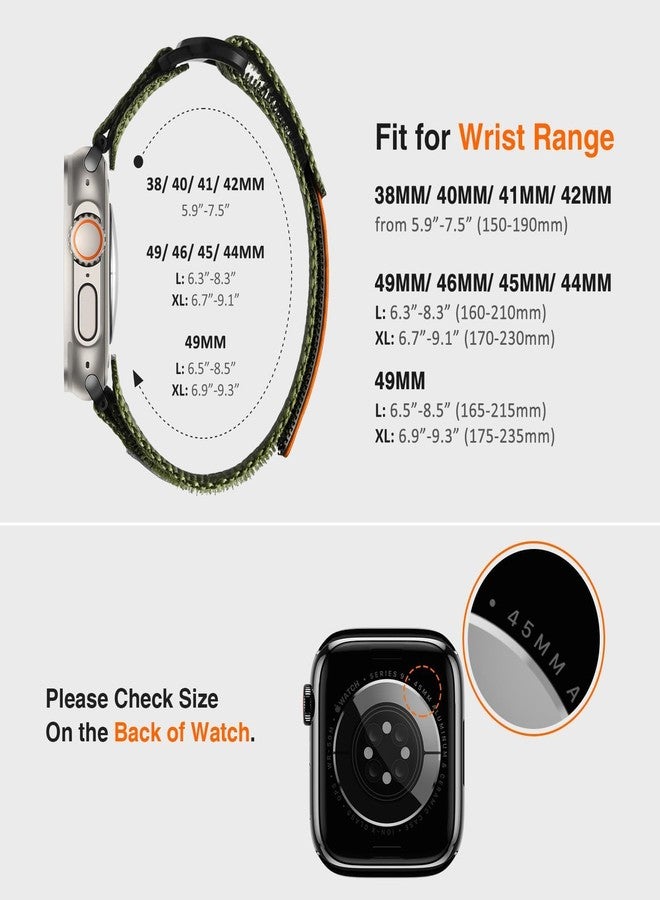 ULTIMAL Compatible witch Apple Watch Ultra 3/2/1 Series 11/10/9/8/7/6/5/4/SE/SE2/SE3,Nylon Stars-Stripes Flag Woven Strap for men 49mm 46mm 45mm 44mm - Image 4