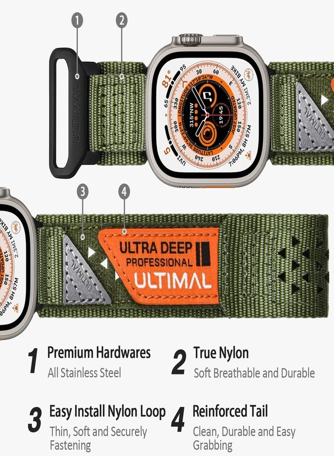 ULTIMAL Compatible witch Apple Watch Ultra 3/2/1 Series 11/10/9/8/7/6/5/4/SE/SE2/SE3,Nylon Stars-Stripes Flag Woven Strap for men 49mm 46mm 45mm 44mm - Image 2