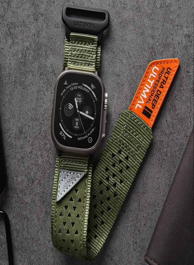 ULTIMAL Compatible witch Apple Watch Ultra 3/2/1 Series 11/10/9/8/7/6/5/4/SE/SE2/SE3,Nylon Stars-Stripes Flag Woven Strap for men 49mm 46mm 45mm 44mm - Image 5