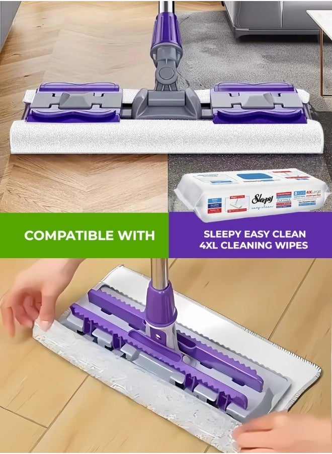 Sleepy Easy Clean Easy Clean Mop Sweeper Kit (Support + Stick + 2 Dry Cloths) – Versatile Cleaning for All Floor Types  - Image 3