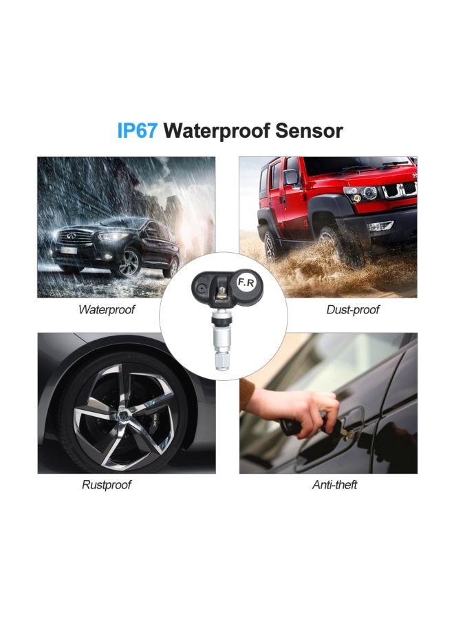 Loquat Car Tire Pressure Solar Energy Monitoring System With 4 External Sensors - Image 4