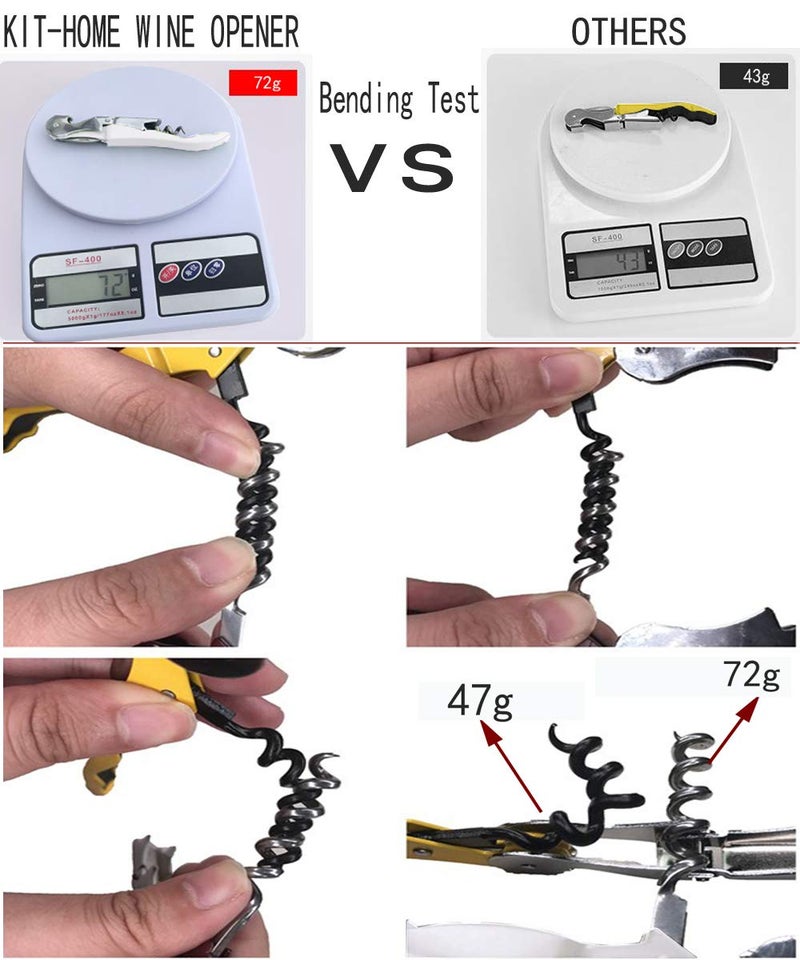 Kit-Home Professional Waiter Corkscrew Wine Openers Set (4 PCS),Upgraded With Heavy Duty Stainless Steel Hinges Wine Key for Restaurant Waiters, Sommelier, Bartenders - Image 5
