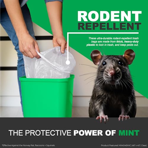 Mint-X Mint -X Rodent Repellent Indoor Tall Kitchen Drawstring Trash Bags with Mint-Flex Technology; 13 Gallon, 120 Count, White - Image 3