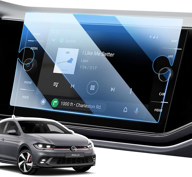 LANGBEAN 8" Discover Media Screen Protector for VW Polo MK6 2018-2024 2025, 9H Tempered Glass Protective Film Screen Protector Film Compatible with Volkswagen Polo 6 AW1 GTI TGI Scratch Resistant - Image 1