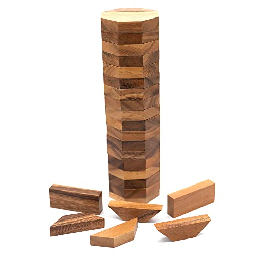 BSIRI Octa Tumbling Tower Game Wooden Stacking Game Outdoor Games for Adults and Family Ideal for Game Night Home Decor for Living Room Classroom Office - Image 5