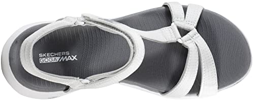 SKECHERS صنادل سكيشرز للنساء أون-ذا-غو 600 - بريق، أبيض/رمادي 10 عريض - Image 5