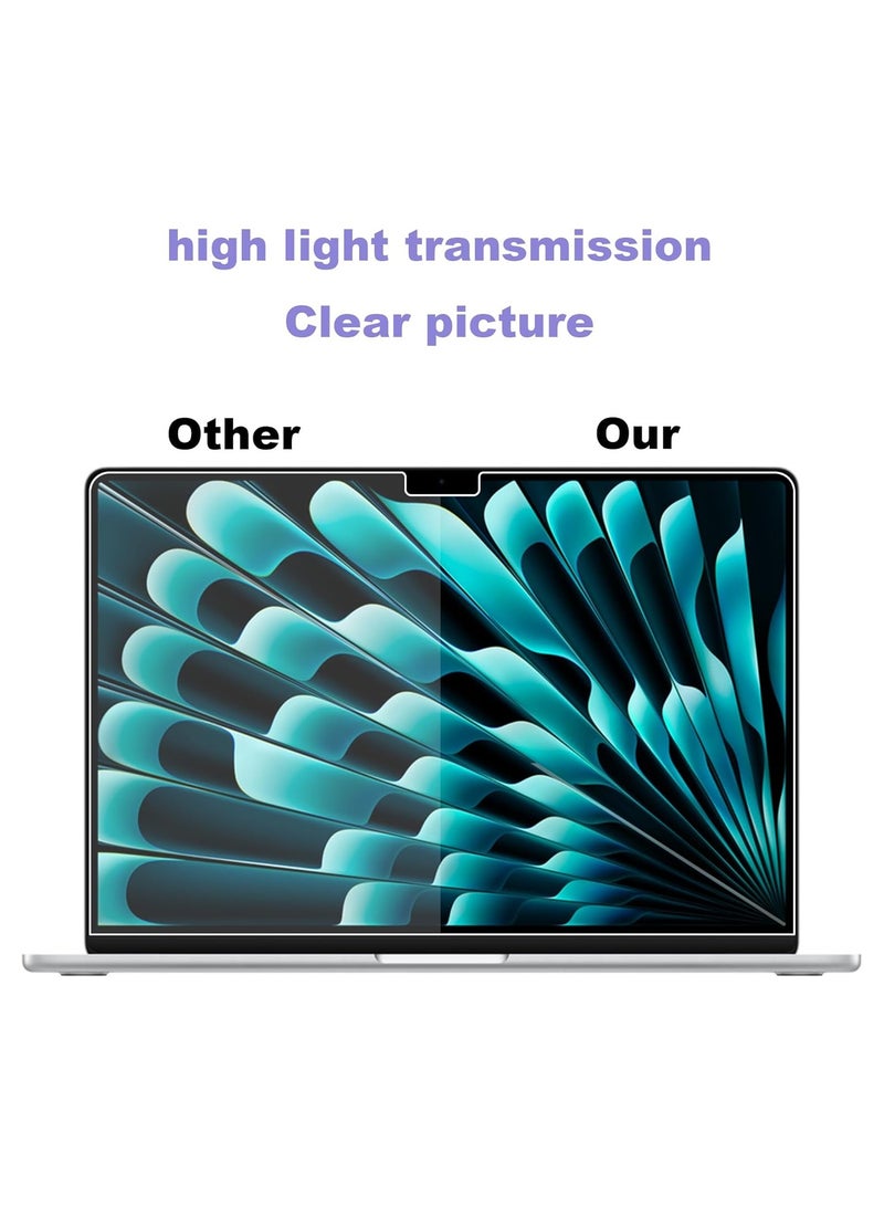عبوتان فلمين واقيين للشاشة متوافقان مع MacBook Air 15 بوصة M3 2024 وM2 2023 مصنوعان من مادة PET الناعمة مقاومان للخدوش بتغطية كاملة ووضوح عالي - Image 2