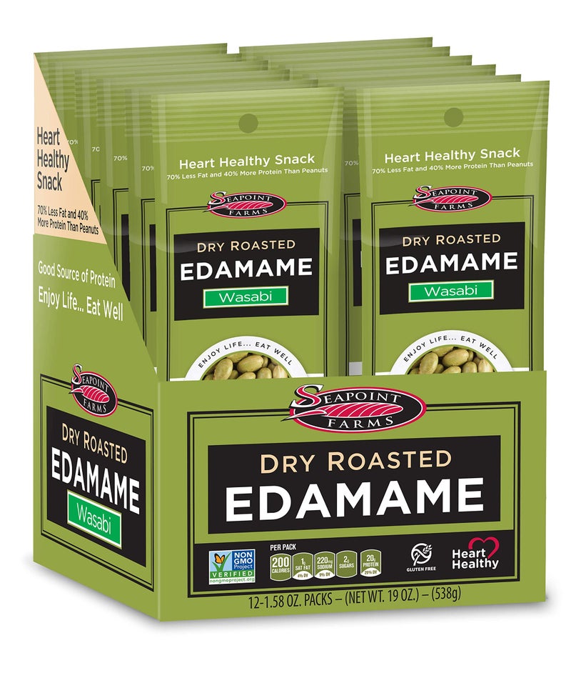 Seapoint Farms Dry Roasted Crunchy Edamame Plant Based Snack 20g Protein 3 Ingredients 0 Added Oils Vegan Gluten Free Kosher Keto Friendly NonGMO OntheGo Snacking Wasabi 158 oz Pack of 12 - Image 3