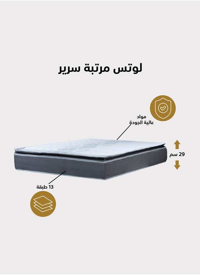 أمريكان بولو لوتس | مرتبة سرير متعددة الطبقات 13 طبقة ارتفاع 29 سم قياس مفرد - 100x200 سم - رمادي غامق  - Image 3