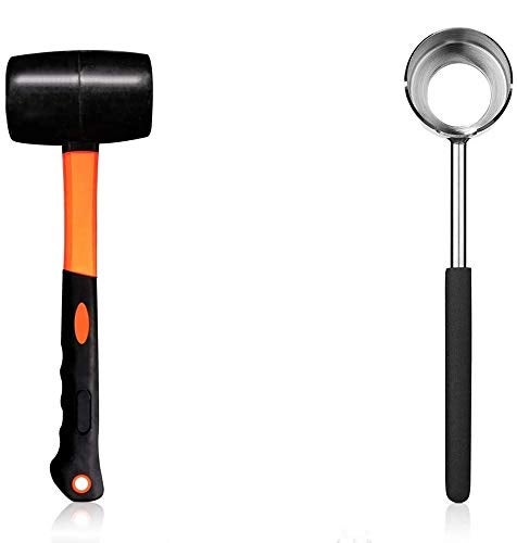 Hari Coconut Opener Tools with Hammer, Super Safe & Easy to Open Young Coconuts Tool, Food Grade Stainless Steel Coconut Opener Set, Rubber Mallet with Handle - Image 1