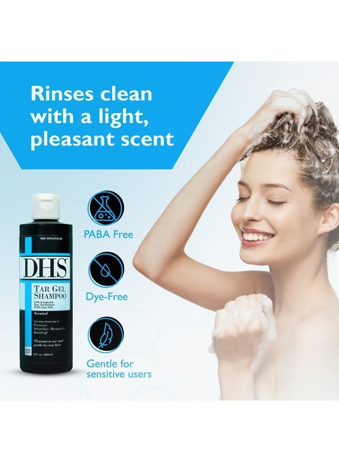 DHS Person & Covey, Inc T Gel Shampoo - Anti Dandruff Shampoo, Mildly Scented Psoriasis Shampoo - Refined Coal Tar Shampoo Gel Formula, Scalp Psoriasis Shampoo, Deep Cleansing Rich Lather - 8 Fl. Oz. - Image 2