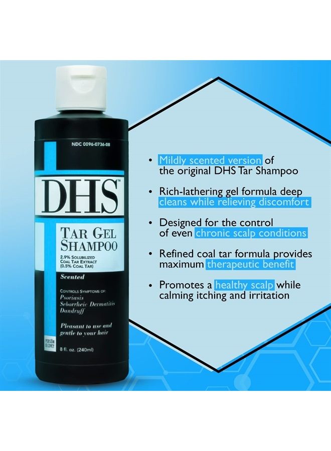 DHS Person & Covey, Inc T Gel Shampoo - Anti Dandruff Shampoo, Mildly Scented Psoriasis Shampoo - Refined Coal Tar Shampoo Gel Formula, Scalp Psoriasis Shampoo, Deep Cleansing Rich Lather - 8 Fl. Oz. - Image 1