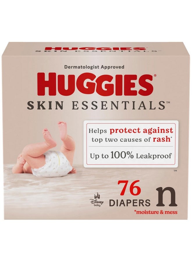 Huggies Size Newborn Diapers, Skin Essentials Baby Diapers, Size Newborn (6-9 lbs), 76 Count - Image 1