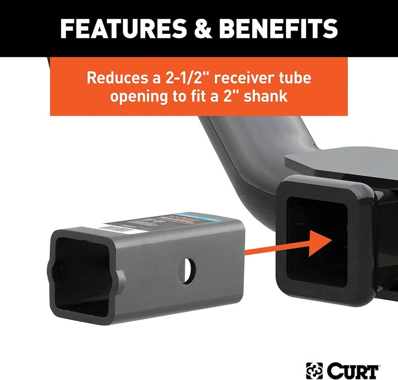 كيرت CURT 45405 محول مقبس وصلة المقطورة، جلبة تخفيض من 2.5 إلى 2 بوصة تصميم مريح للمستخدم - Image 4