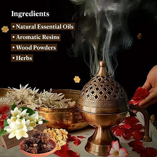 V VIDHAN DHOOP Zipper Pouch VIDHAN Wet DHOOP Herbal Long Lasting Fragrance for Daily Pooja Havan Meditation and Yoga 20 Sticks in Each Packet Pack of 5 Rose MOGRA Sandal GUGGAL LOBAN  - Image 4