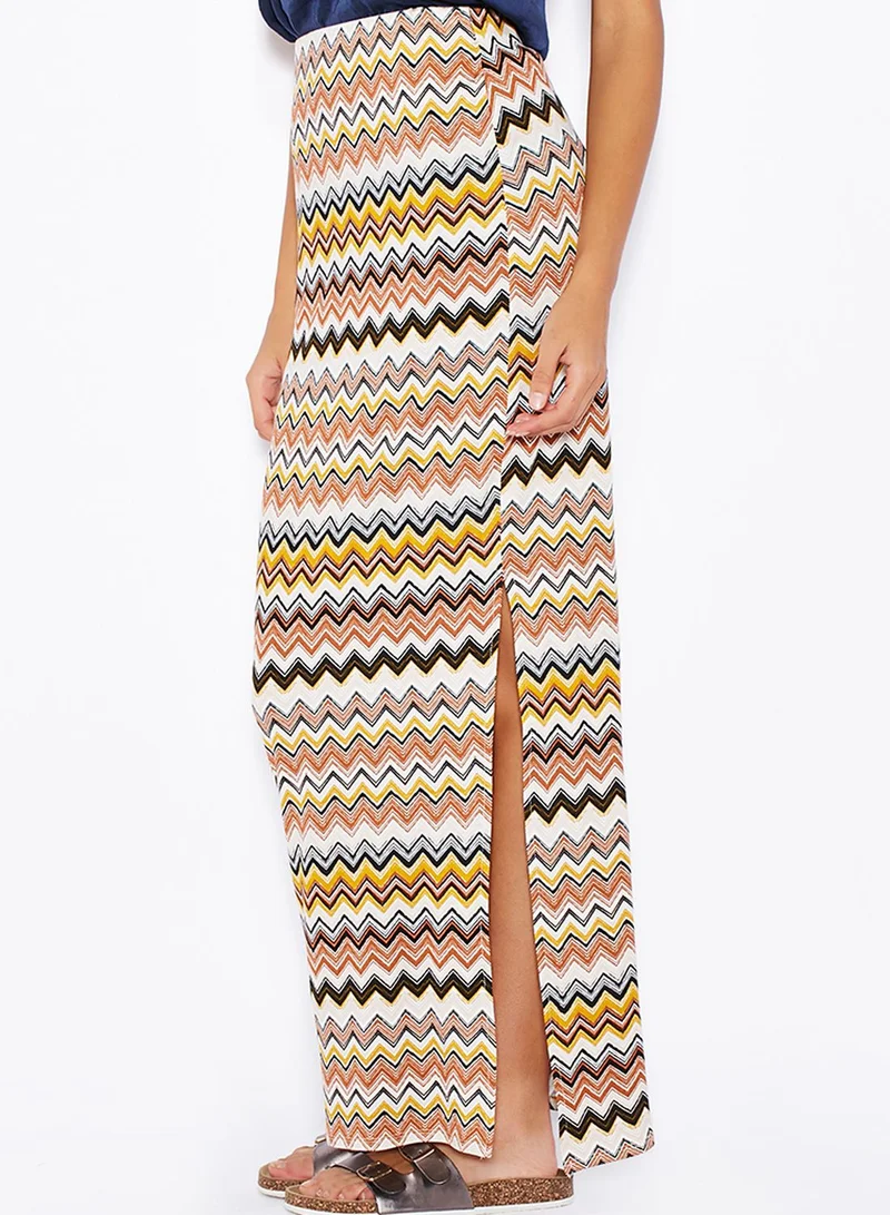 DOROTHY PERKINS Zigzag Side Split Maxi Skirt