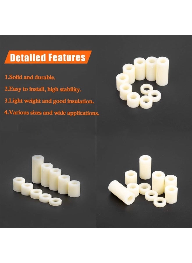 180 pcs Nylon Round Spacer Standoffs Screws Nuts Kit,Hollow Insulated Post Plastic Isolators Boxed  - Image 5
