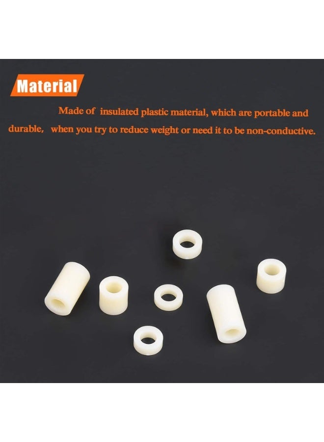 180 pcs Nylon Round Spacer Standoffs Screws Nuts Kit,Hollow Insulated Post Plastic Isolators Boxed  - Image 3