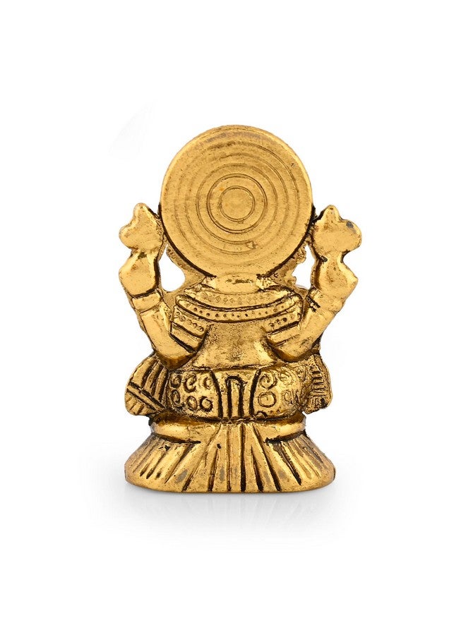 CraftVatika Ganesha Idol Showpiece Aluminum Golden Finish Ganesha Idol for Gift & Home Decor, Pooja Room, Mandir Housewarming Gifts (Set of 1) - Image 5