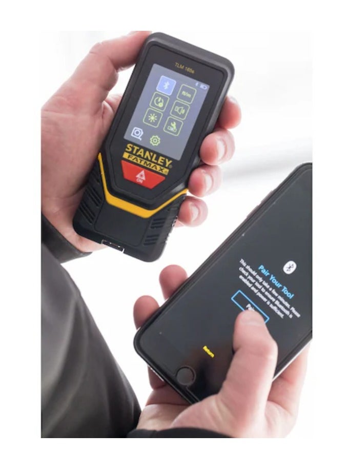 Stanley - "Stanley 50m Laser Distance Measurer with Bluetooth Connectivity, IP54 Rated, Accurate Measurement Tool for Construction & DIY, Long-Range 50 Meter Measuring Device for Indoor & Outdoor Use - Image 1