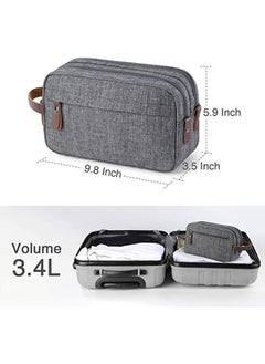 عربست حقيبة منظم أدوات الزينة للسفر للرجال حقيبة حلاقة Dopp Kit مقاومة للماء ، رمادي  - Image 5