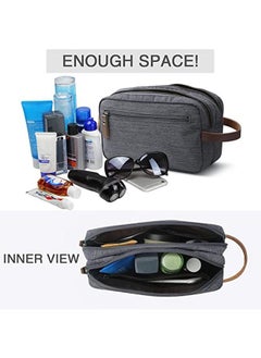 عربست حقيبة منظم أدوات الزينة للسفر للرجال حقيبة حلاقة Dopp Kit مقاومة للماء ، رمادي  - Image 3