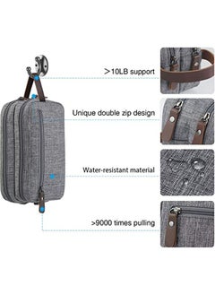 عربست حقيبة منظم أدوات الزينة للسفر للرجال حقيبة حلاقة Dopp Kit مقاومة للماء ، رمادي  - Image 2