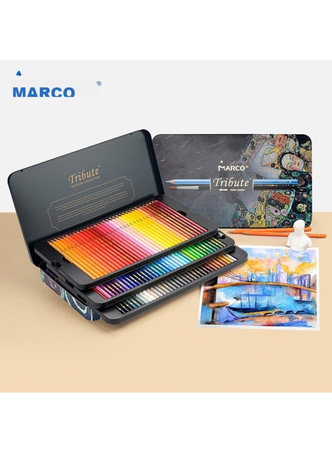 Marco 100-color Water-soluble Colored Pencils Professional Drawing Tribute To Master Artists Tin Box Set For Back-to, Graduation, Children's Day, Couples Gift - Image 4