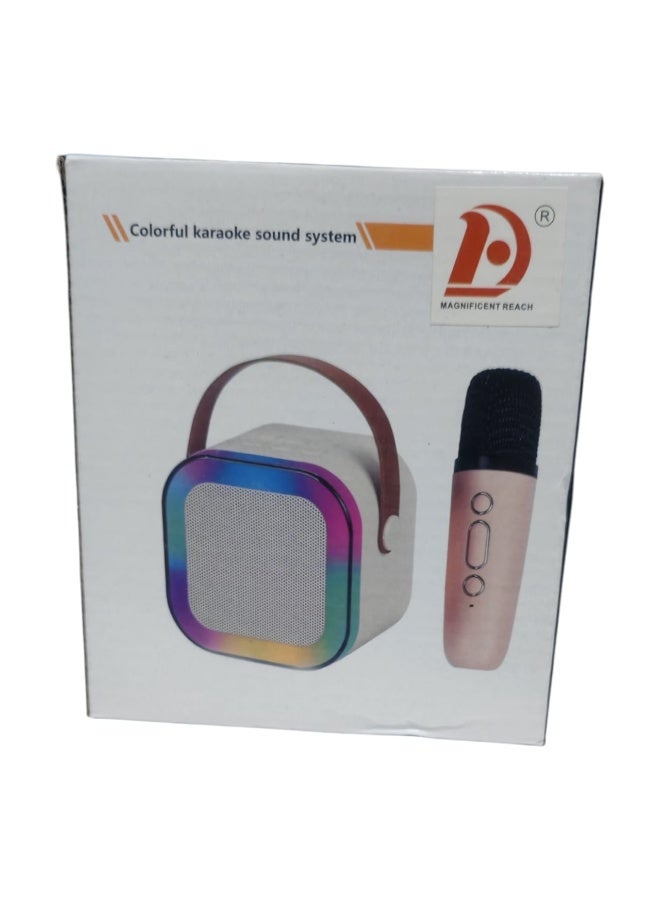 Portable Karaoke Machine with Wireless Microphone - Bluetooth Speaker with RGB LED Lights - Professional Sound for Kids & Adults - Travel Friendly. - Image 1