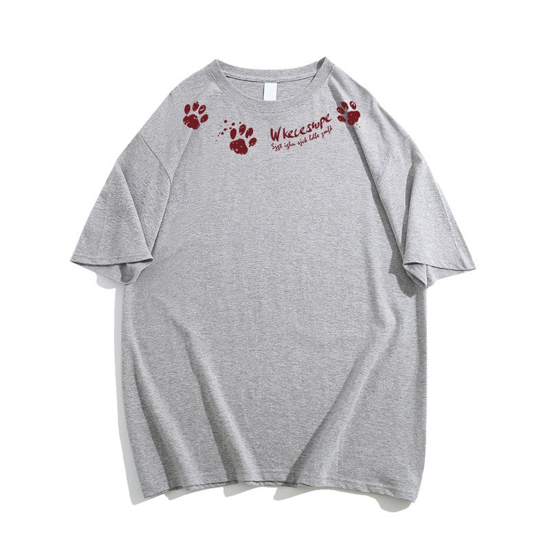 Heavy Cotton Short-sleeved T-shirt Women's Summer High-end Loose All-match Crewneck Top New