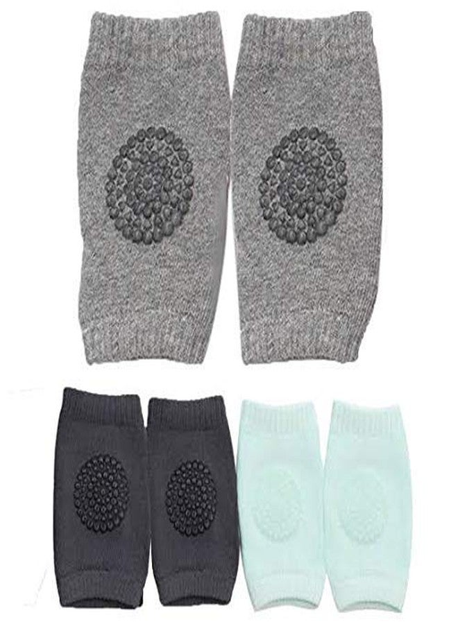 SKYUNION™ Baby Knee Pads for Crawling, Anti-Slip Padded Stretchable Elastic Cotton Soft Breathable Comfortable Knee Cap Elbow Safety Protector(Pack of Three) - Image 1