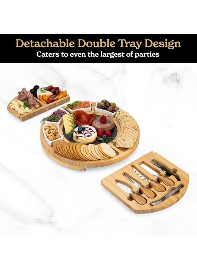 General Charcuterie Board Gift Set: Large Bamboo Charcuterie Board Set – A Unique Gift for Mom – Housewarming Gifts, Gifts  - Image 2