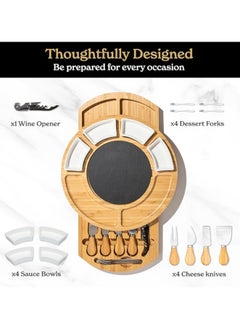 General Charcuterie Board Gift Set: Large Bamboo Charcuterie Board Set – A Unique Gift for Mom – Housewarming Gifts, Gifts  - Image 3