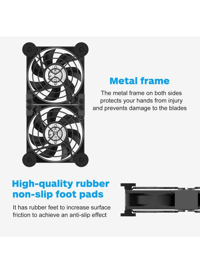 ELUTENG Dual Cooling Fan Whisper Quiet 80mm USB Fan 3 Adjustable High Speed USB Port Heatsink Fans Compatible for PS4, PS5, Router, Laptop, PC, Xbox Cooling Electronics - Image 3