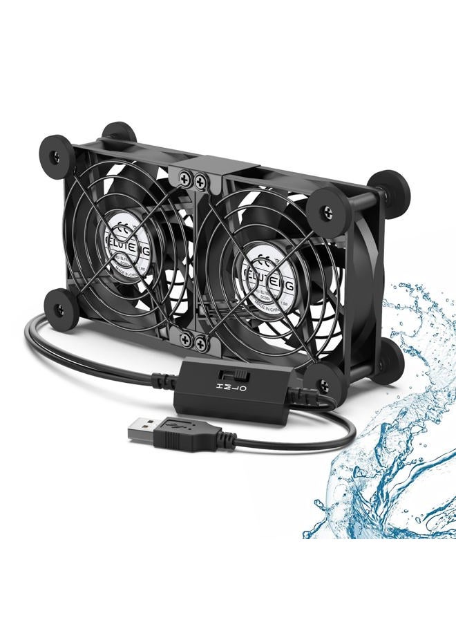ELUTENG Dual Cooling Fan Whisper Quiet 80mm USB Fan 3 Adjustable High Speed USB Port Heatsink Fans Compatible for PS4, PS5, Router, Laptop, PC, Xbox Cooling Electronics - Image 1