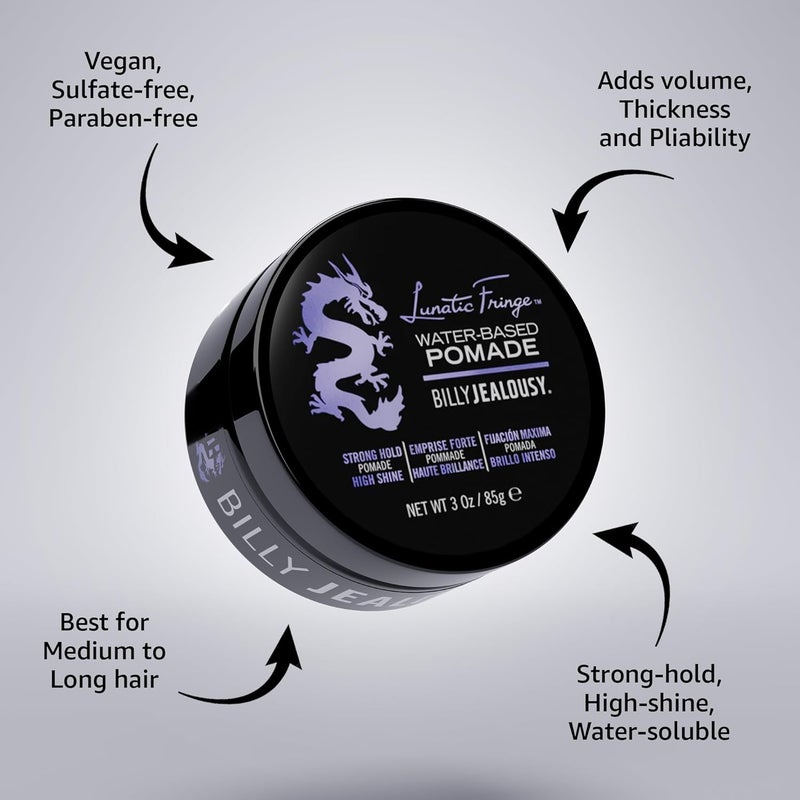 Billy Jealousy Lunatic Fringe Water-Based Pomade for Men - 3 oz - Image 4