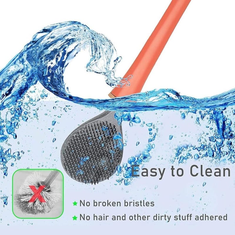 SANTALON Automatic Wall-Mounted Toilet Brush with Silicone Bristles - Drip-Proof and 360° Deep Cleaning Brush for Bathroom - Easy Installation and Non-Scratching Design - Image 4