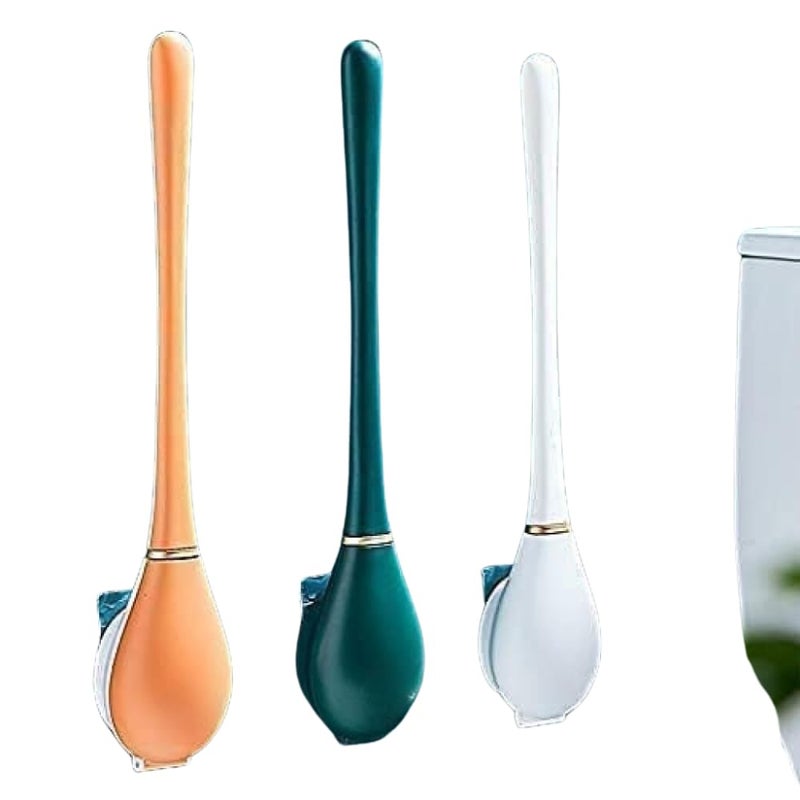 SANTALON Automatic Wall-Mounted Toilet Brush with Silicone Bristles - Drip-Proof and 360° Deep Cleaning Brush for Bathroom - Easy Installation and Non-Scratching Design - Image 1