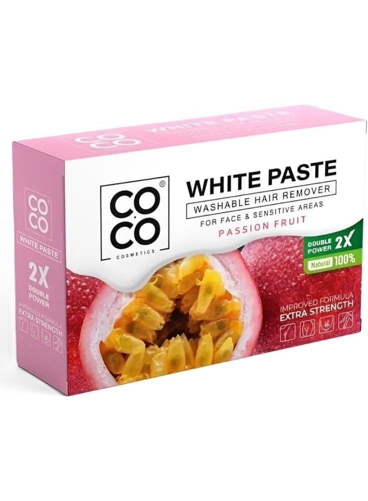 كوكو معجون جوز الهند الأبيض لإزالة الشعر قابل للغسل بنكهة فاكهة العاطفة 100 جرام