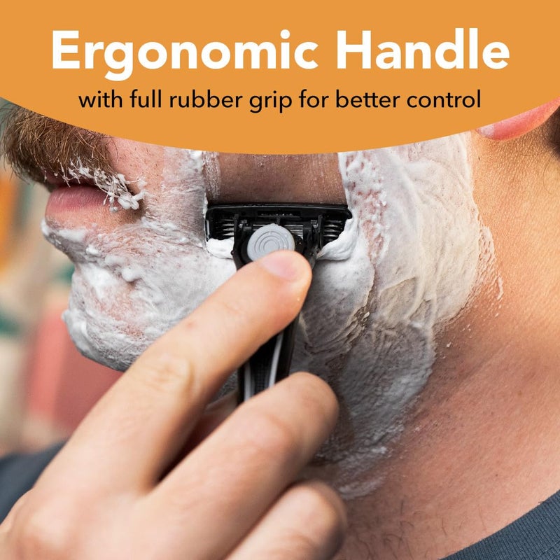 BIC Flex 4 Refillable Razors for Men, Long-Lasting 4 Blade Razors for Sensitive Skin, 1 Handle and 7 Cartridges, 8 Piece Shaving Kit - Image 3