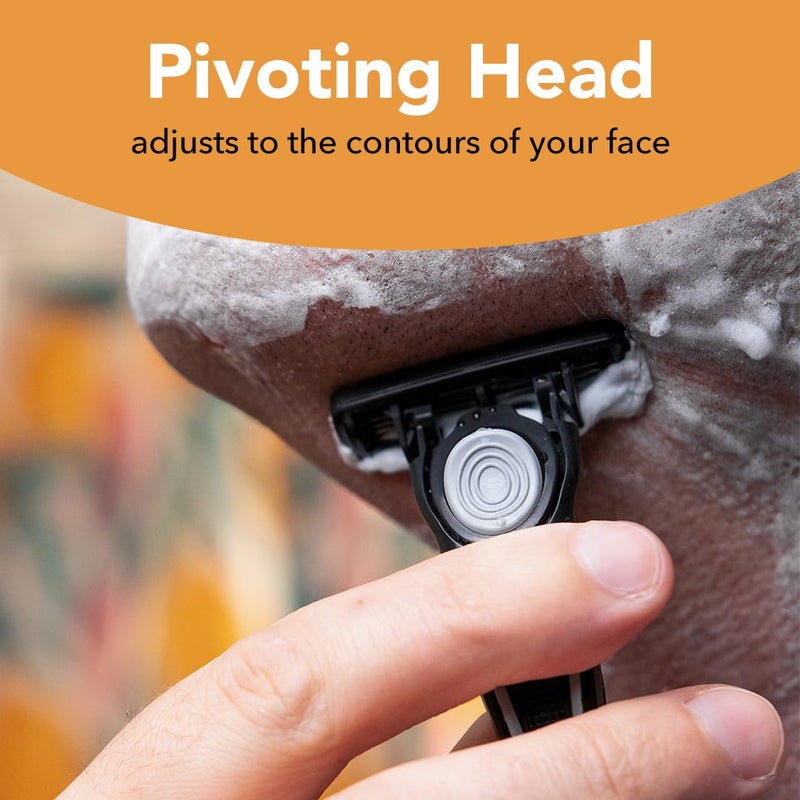 BIC Flex 4 Refillable Razors for Men, Long-Lasting 4 Blade Razors for Sensitive Skin, 1 Handle and 7 Cartridges, 8 Piece Shaving Kit - Image 5