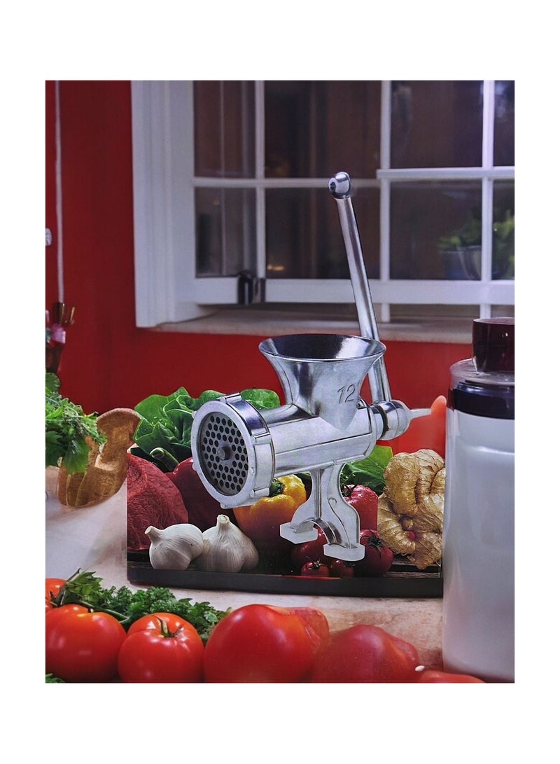 Manual meat grinder and hand blender silver 