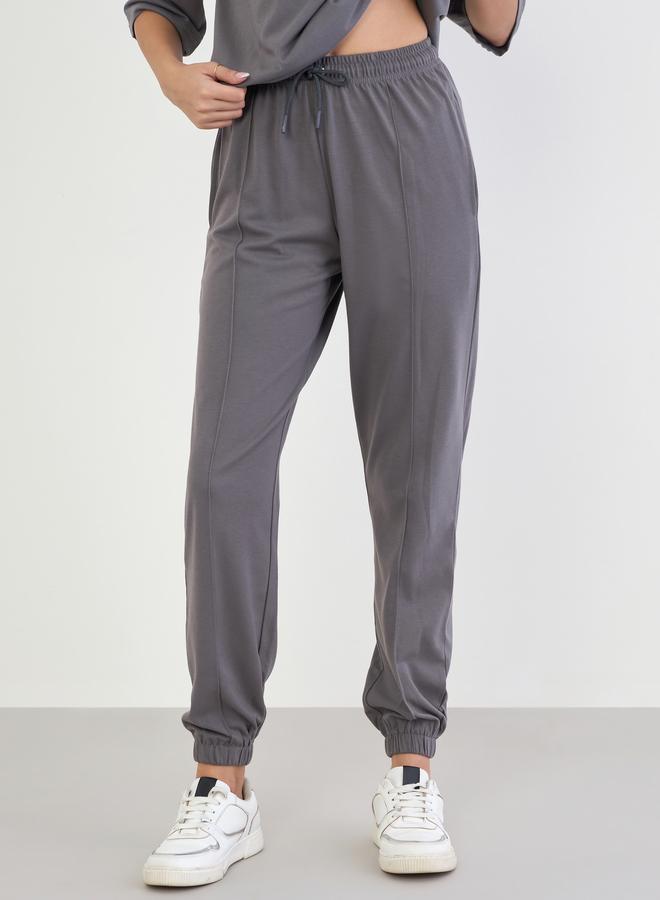 Styli Grey Oversized Embroidered T-Shirt and Joggers Co-ords - Image 4