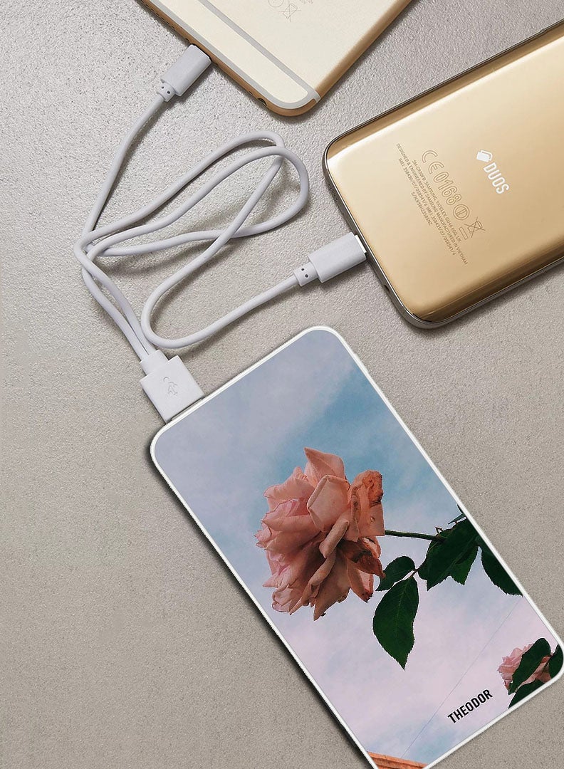 Theodor بنك طاقة فائق السرعة بسعة 10,000 مللي أمبير، فائق الصغر مع شحن سريع وتوصيل الطاقة، شاحن محمول لهواتف آيفون وأندرويد - وردي مفرد - Image 2