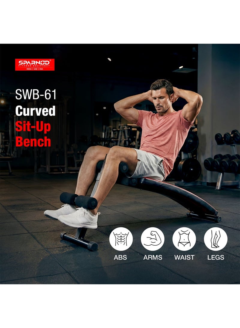 Sparnod Fitness SWB-61 Sit Up Bench For Abdominal & Back Exercises | Foldable Gym-Quality Fitness Bench | Adjustable Positions | Padded Backrest | Compact & Durable For Home Gym - Image 2