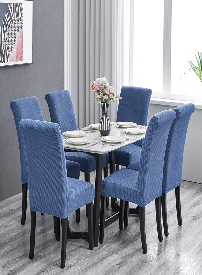 Howhic Stretch Chair Covers for Dining Room Set of 4, Removable Washable Dining Room Chair Covers, Dining Chair Slipcovers Seat Protector, Great for Home and Banquet Decor (Periwinkle Blue, 4 Pack) - Image 2