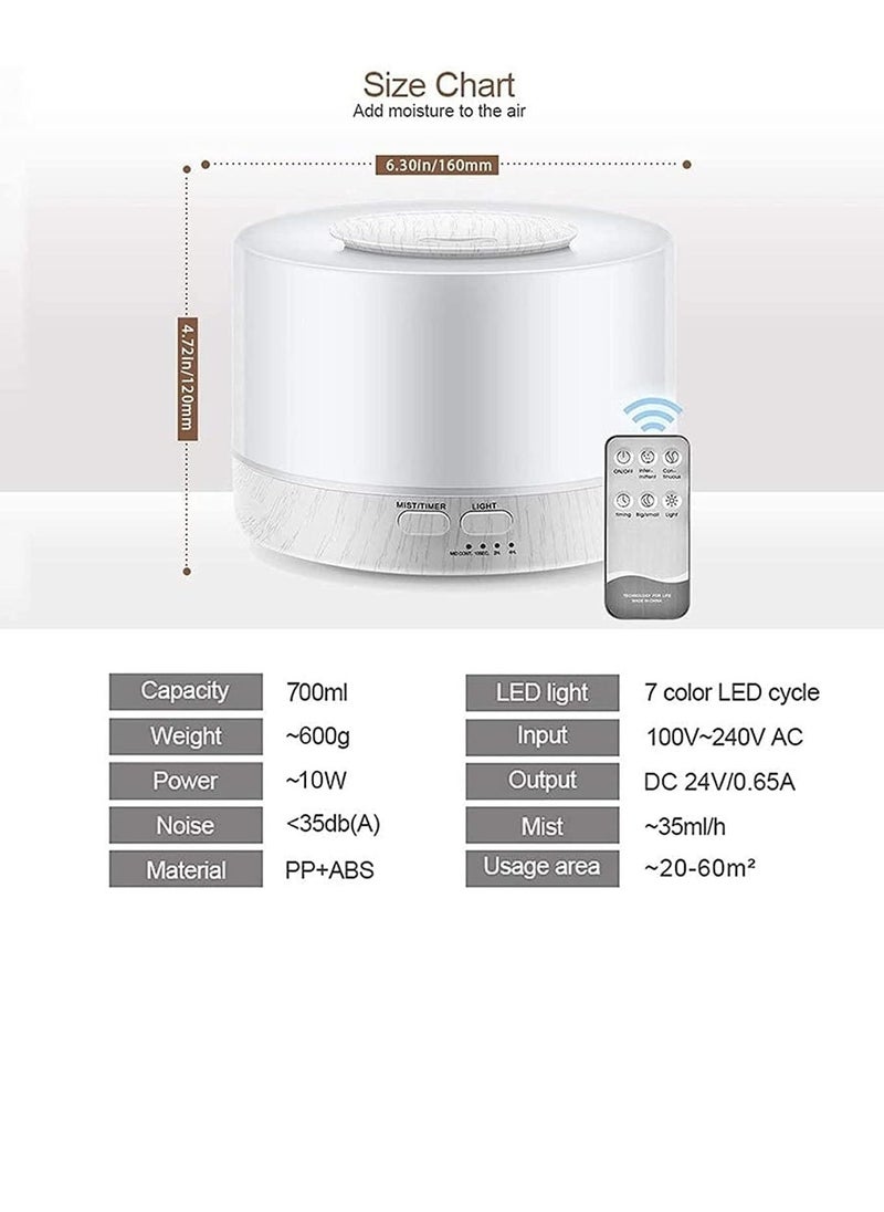 Essential Oil Diffuser with Remote Aroma Humidifier for Large Room Home Long Run Time Huge Coverage Area Lights High Mist Extra Large Capacity